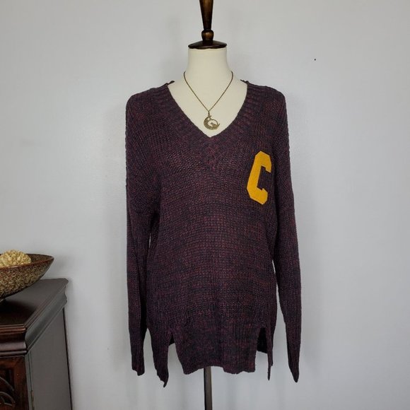 Ultra Flirt Varsity Collegiate Dark Academia Preppy Knit Sweater, NWT, Size M - Picture 1 of 12